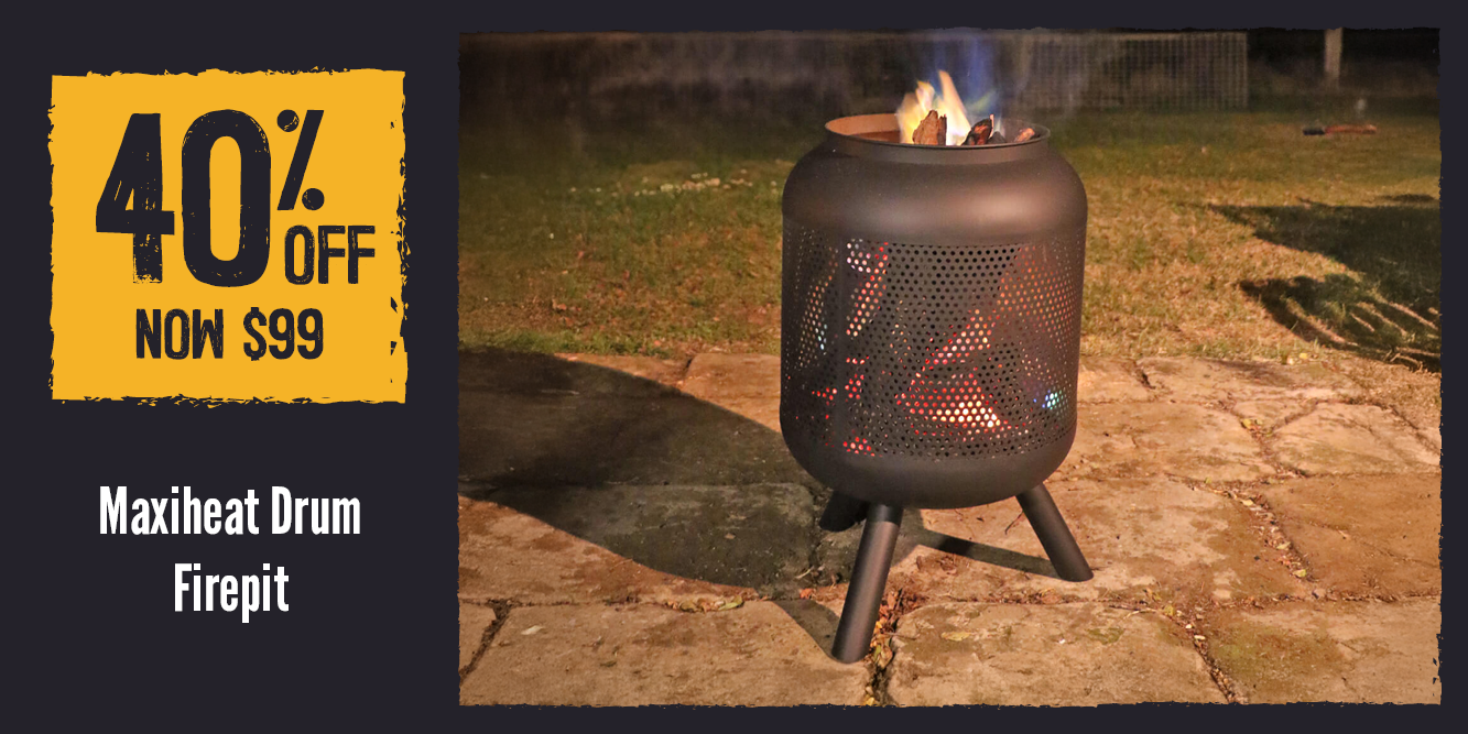 Now $99 40% Off Maxiheat Drum Firepit | Shop Now